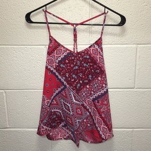 🆕 WITH TAGS - Hollister Red Paisley Silk Tank Top